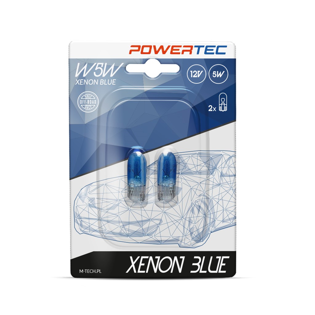 Powertec T10 halogeen Xenon blue 12V W5W