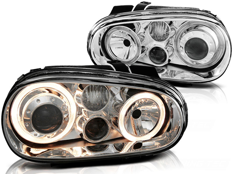 Koplampen VW GOLF IV 97-03 Angel Eyes Chroom