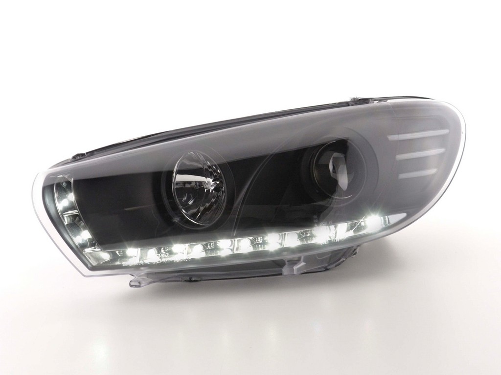 Koplampen Volkswagen Scirocco 2008- Devil eyes LED zwart