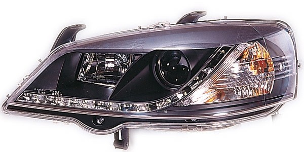 Koplampen Opel Astra 97-04 DRL Zwart