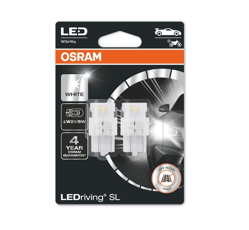 W21/5W Osram LEDriving 7515DWP-02B 3W Wit