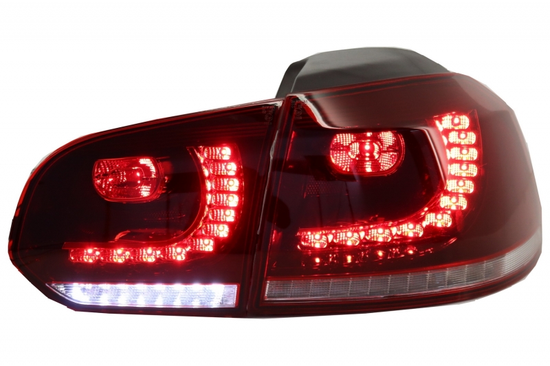 Achterlichten led VW Golf VI 10/08- R-look Dynamic LED Donker Rood