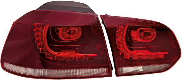 Achterlichten led VW Golf VI GTI / R20 Donker Rood