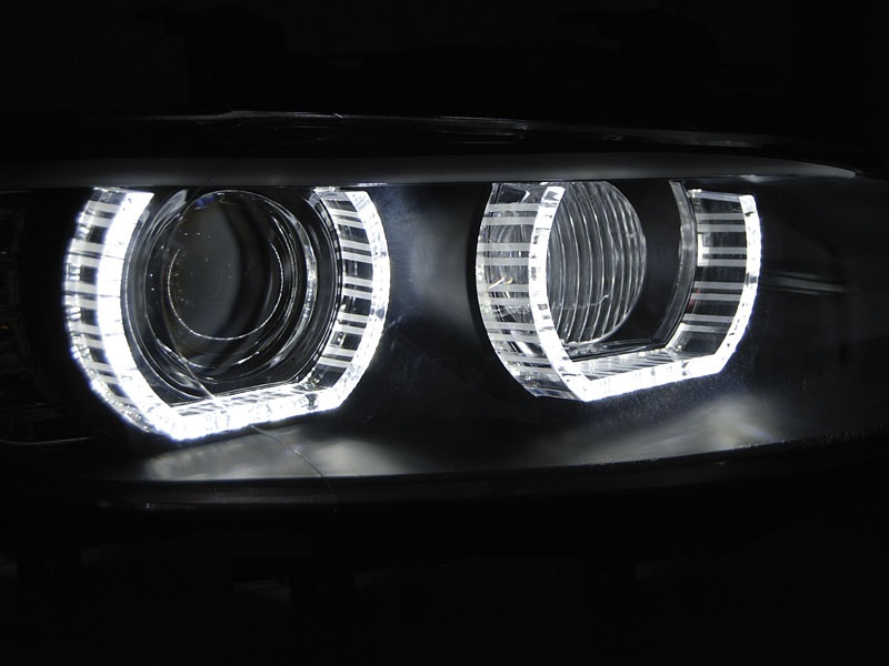 Koplampen BMW E92/E93 Angel Eyes 3D LED Xenon zwart