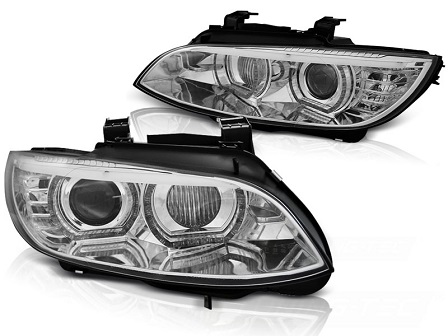 Koplampen BMW E92/E93 Angel Eyes 3D LED Xenon chroom