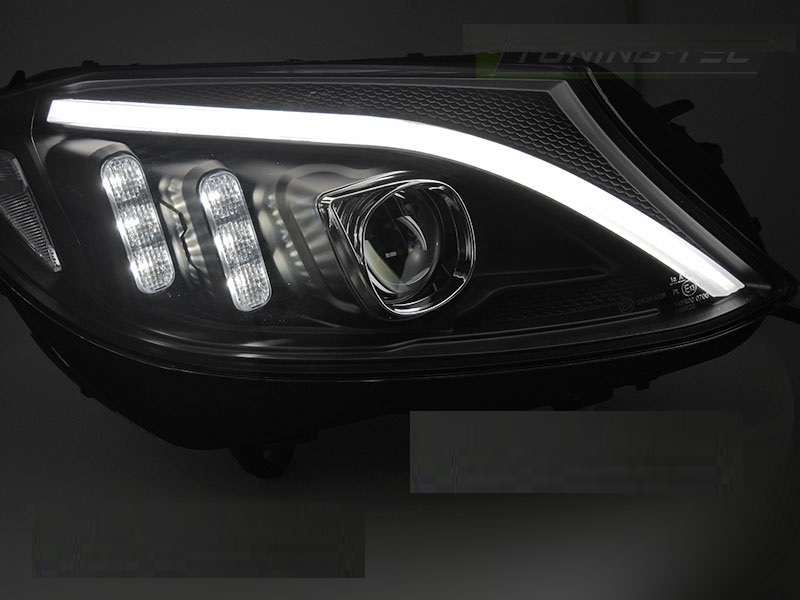 Koplampen Mercedes C-Klasse W205 LED Tube Zwart