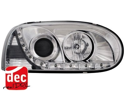 Koplampen VW Golf III 92-97 Devil Eyes real DRL LED Chroom