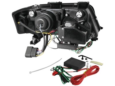 Koplampen Audi A6 4B 01-04 Devil Eyes real DRL LED Zwart