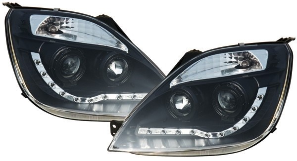 Koplampen Ford Fiesta 02-05 Devil eyes Zwart