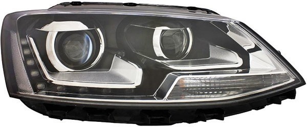 Koplampen VW Jetta IV 10-13 LED Dagrijverlichting Zwart