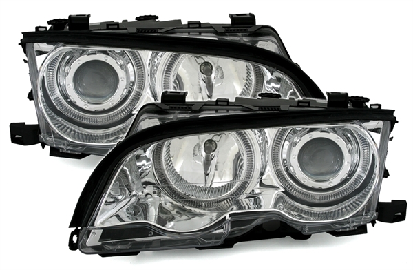 Koplampen BMW E46 99-01 Coupe/Cabrio Angel Eyes chroom