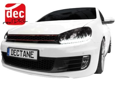 Koplampen VW Golf VI Devil Eyes DRL look zwart