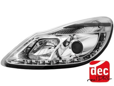 Koplampen Opel Corsa D 06 Devil Eyes real DRL LED Chroom