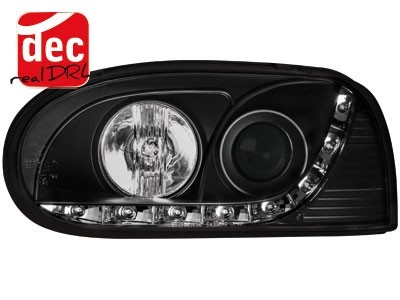 Koplampen VW Golf III 92-97 Devil Eyes real DRL LED Zwart