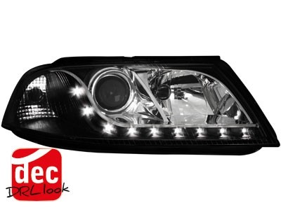 Koplampen VW Passat 3BG 00-04 LED DRL look Zwart