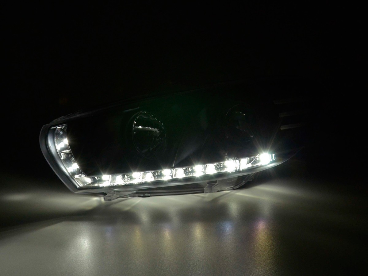 Koplampen Volkswagen Scirocco 2008- Devil eyes LED zwart