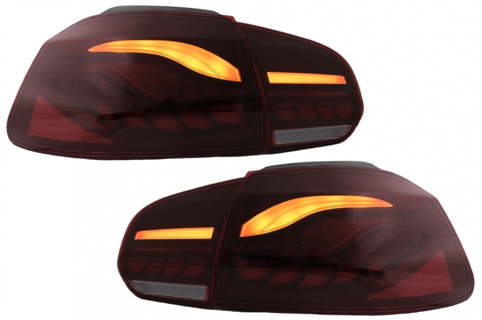 Achterlichten VW Golf VI 10/08- R-look Dynamic 3D LED Donker Rood